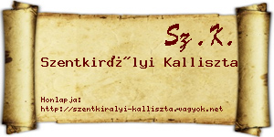 Szentkirályi Kalliszta névjegykártya